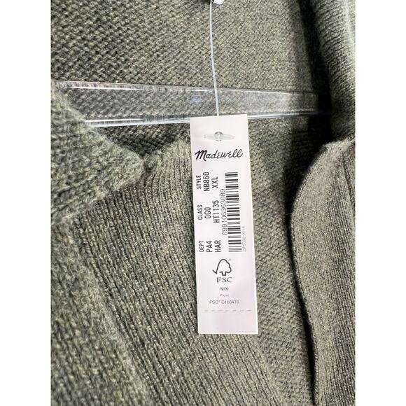 Madewell Women Item NB860 Olive Green Long-Sleeve Polo Sweater Dress XXL NWT - Picture 9 of 11